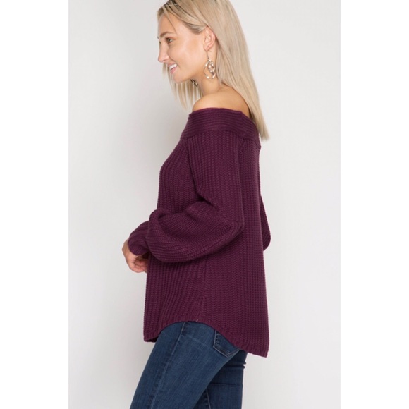 Off Shoulder Sweater - Picture 2 of 3